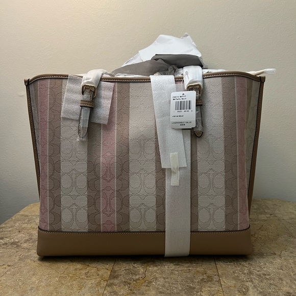 Coach Mollie Tote In Signature Jacquard With Stripes - Picture 5 of 12